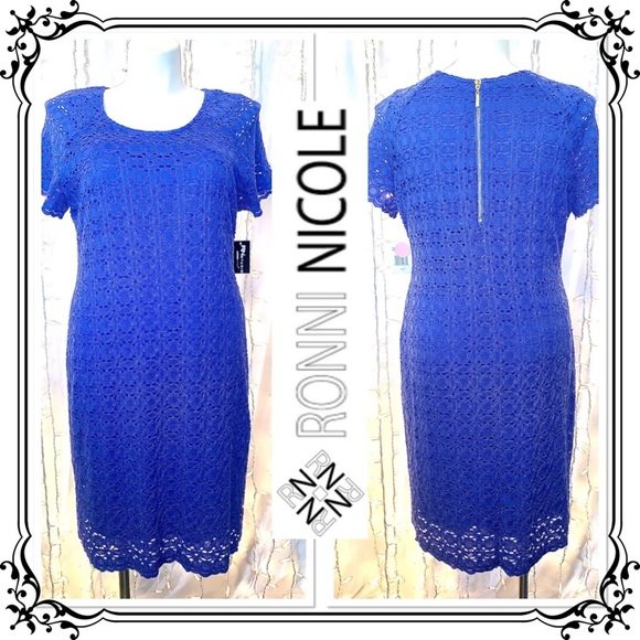 🆕 RONNI NICOLE ⭐️ Feminine Lace Spring Dress - Picture 1 of 10